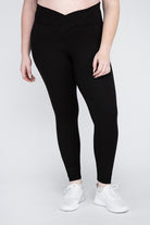 Plus Size V Waist Full Length Leggings Rae Mode