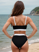 Contrast Spaghetti Strap Two-Piece Swim Set Casual Chic Boutique