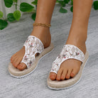 Flower Toe Post Flat Sandals Trendsi