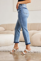 Judy Blue Full Size Release Hem Cropped Bootcut Jeans Trendsi