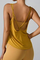 Crisscross Round Neck Active Tank Trendsi