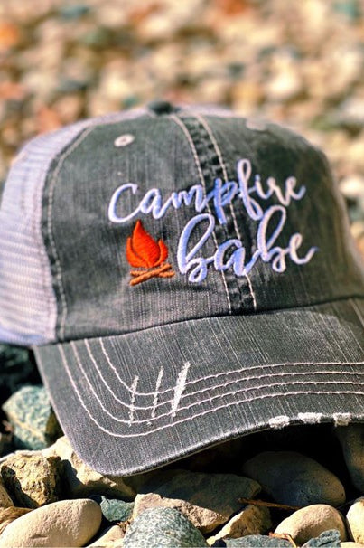 Campfire Babe Embroidered Trucker Hat Ocean and 7th