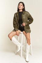 FAUX FUR AND SUEDE JACKET JJO5028P Jade By Jane