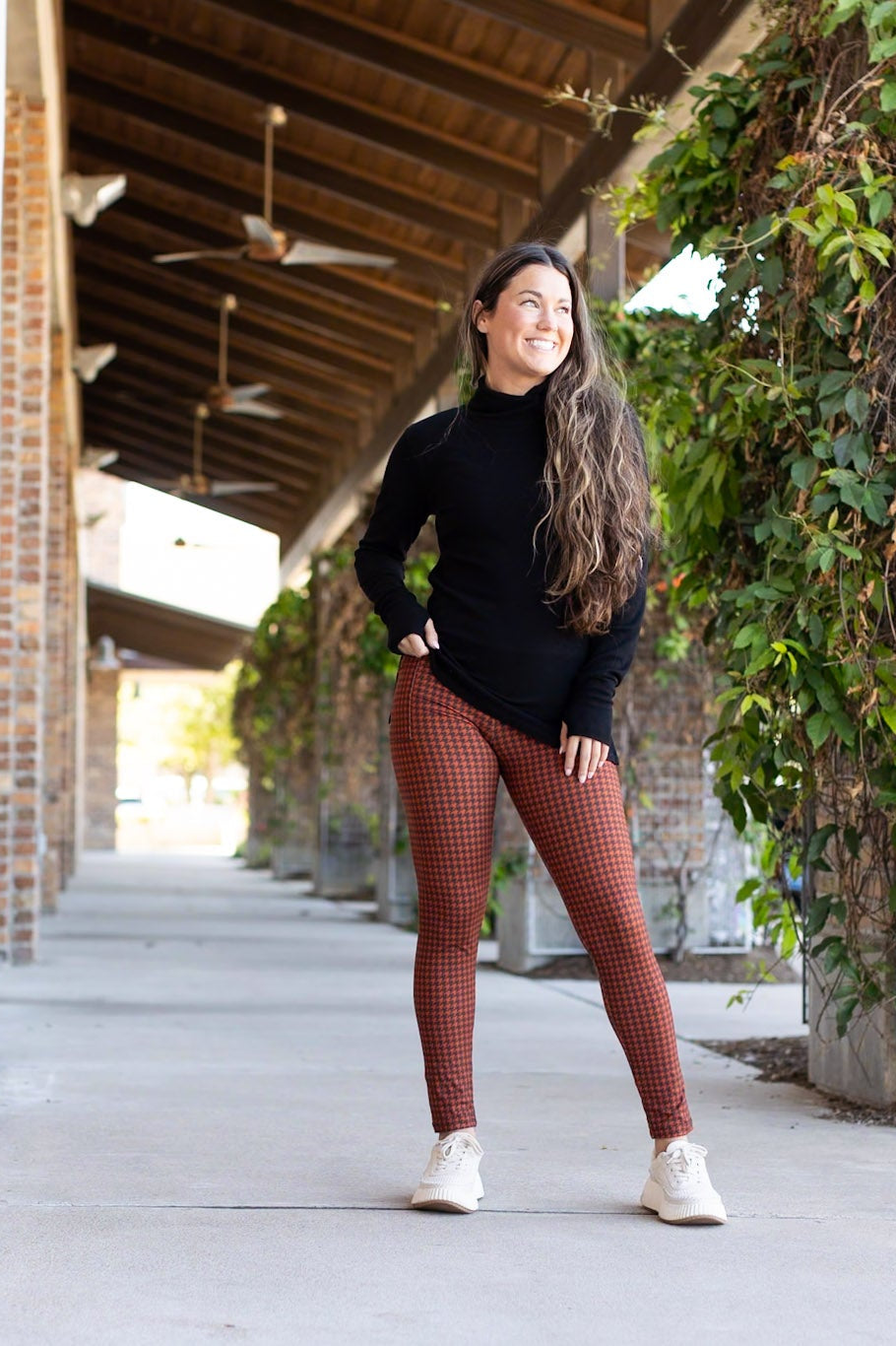PreOrder | The Autumn Houndstooth Full Length Leggings JuliaRoseWholesale