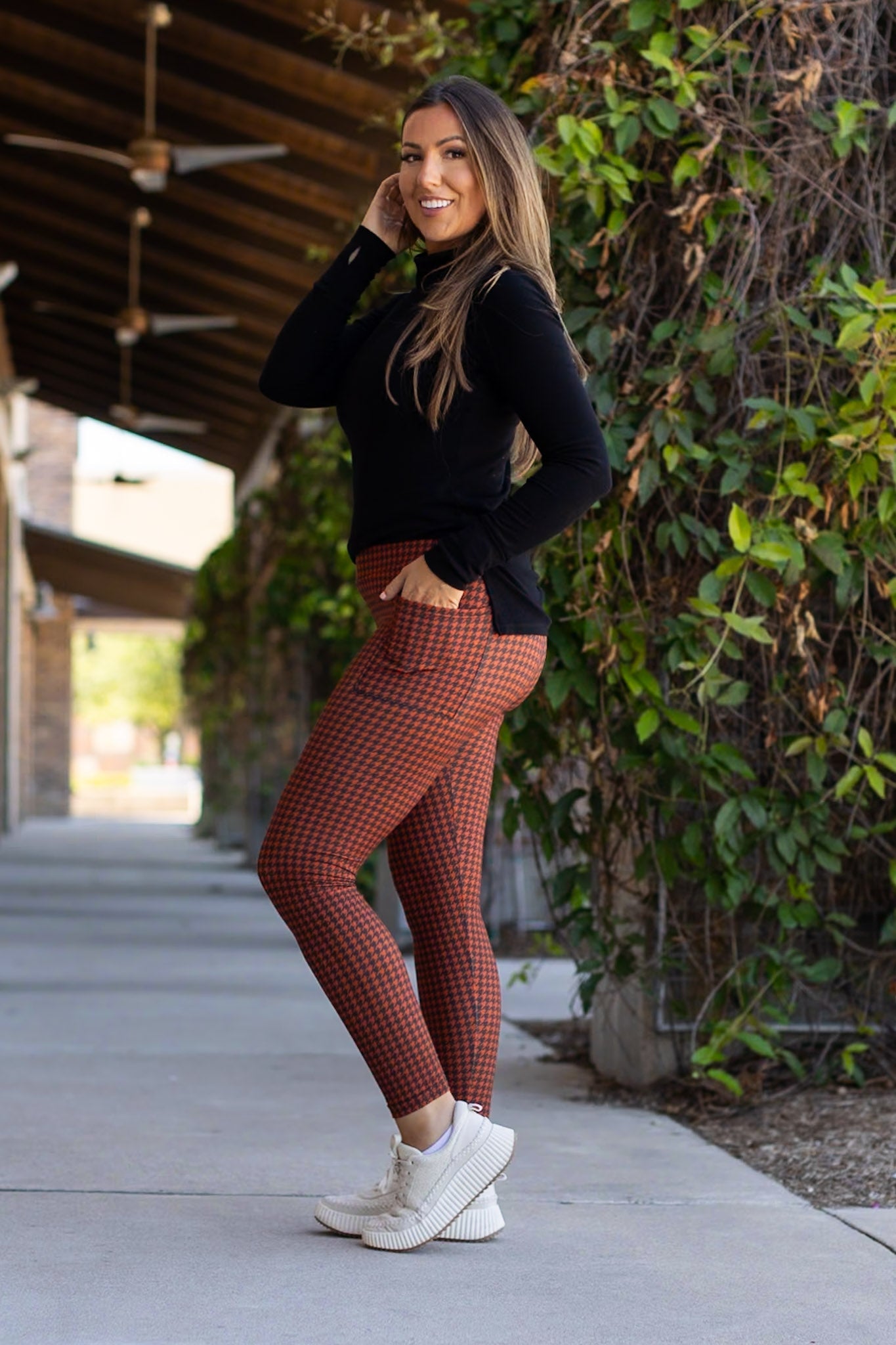 PreOrder | The Autumn Houndstooth Full Length Leggings JuliaRoseWholesale