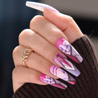 Press-on Nails Pink Tuxedo Lashy B Lash Bar