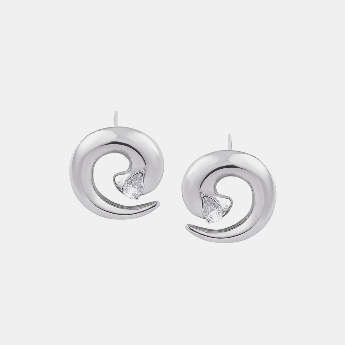 Titanium Steel Zircon Spiral Shape Earrings Trendsi