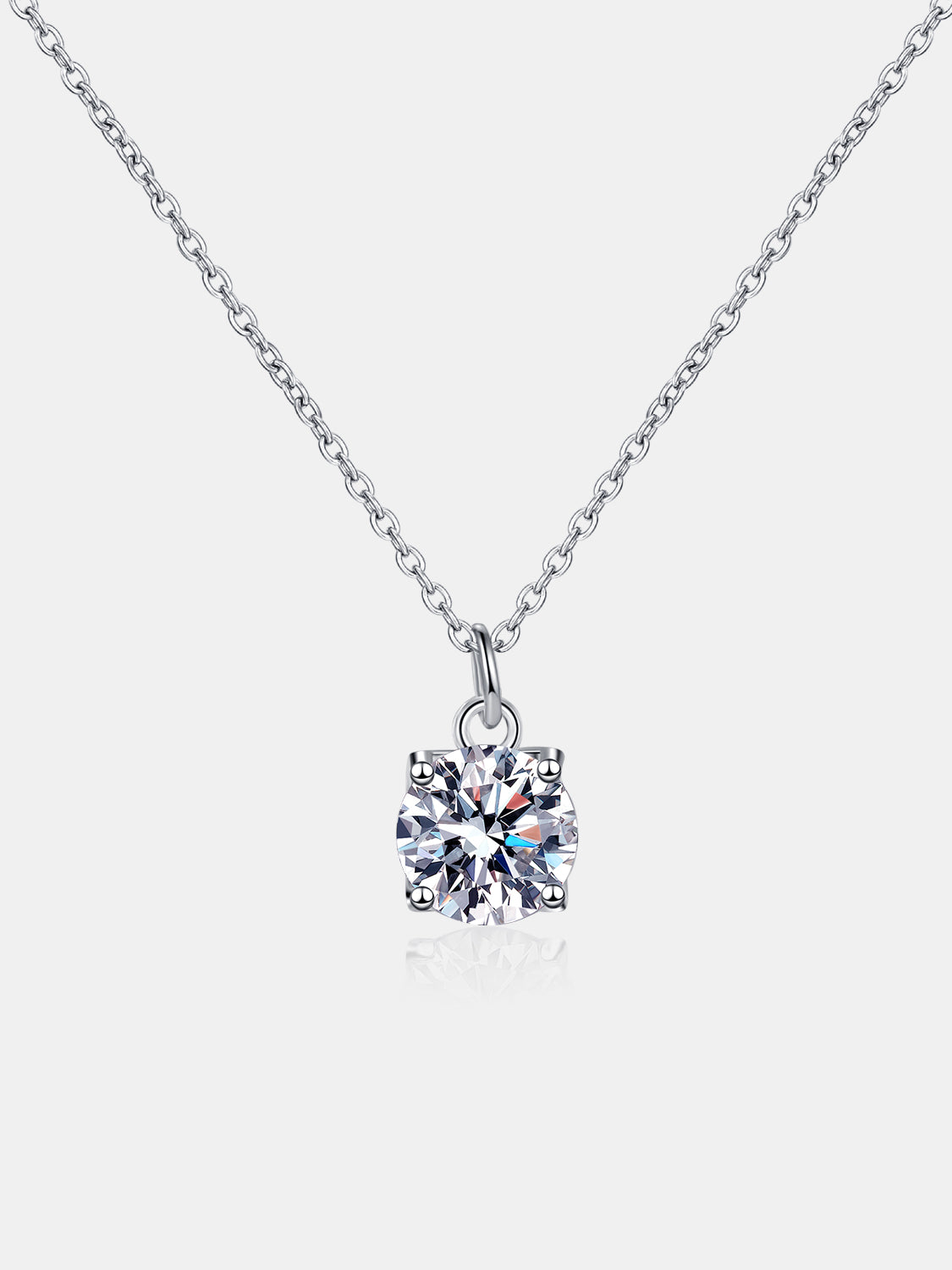 1 Carat Moissanite 925 Sterling Silver Necklace Casual Chic Boutique