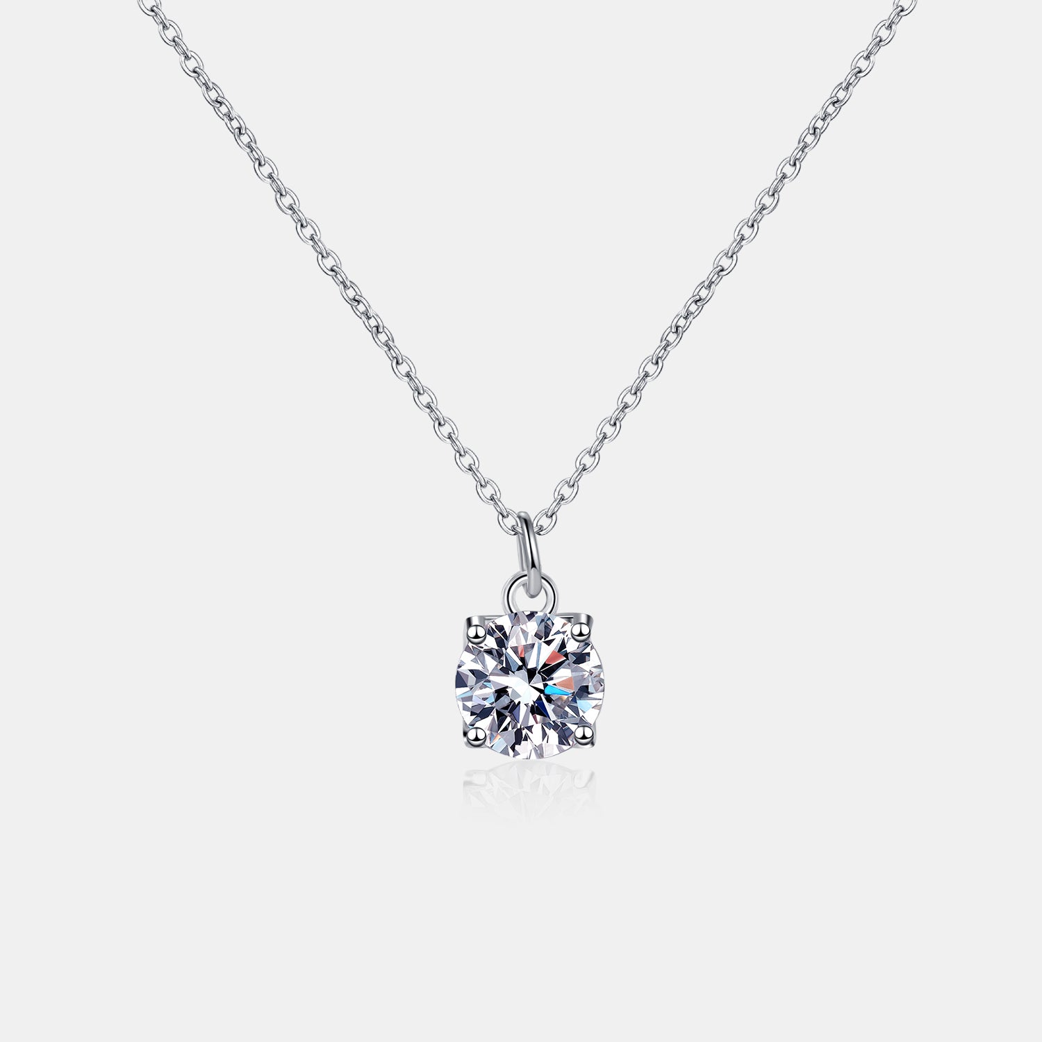 1 Carat Moissanite 925 Sterling Silver Necklace Casual Chic Boutique