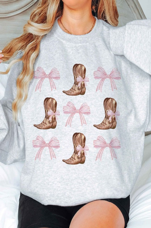 COWBOY BOOTS AND RIBBONS Graphic Sweatshirt BLUME AND CO.