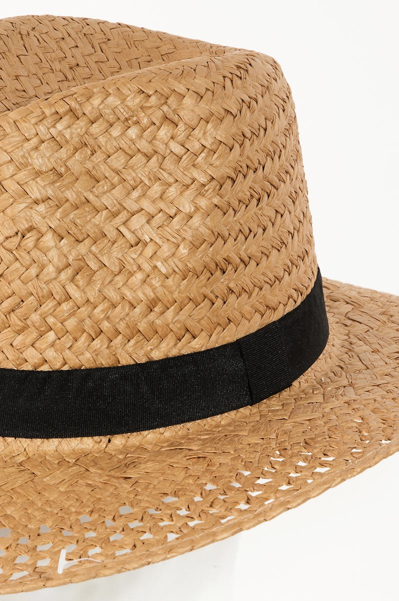 Fame Basket Weave Straw Sun Hat Trendsi