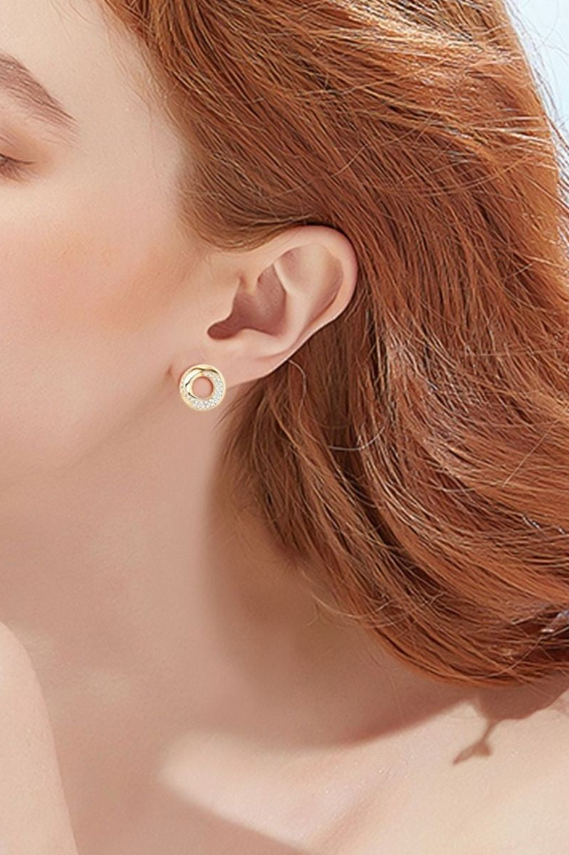 925 Sterling Silver Inlaid Moissanite Stud Earrings Trendsi