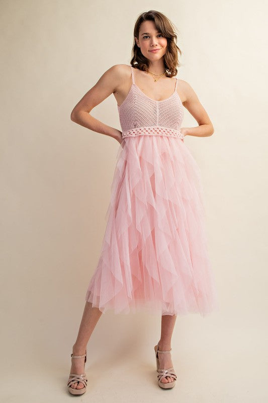 LOVELY TULLE MIDI CROCHET DRESS Sweet Generis