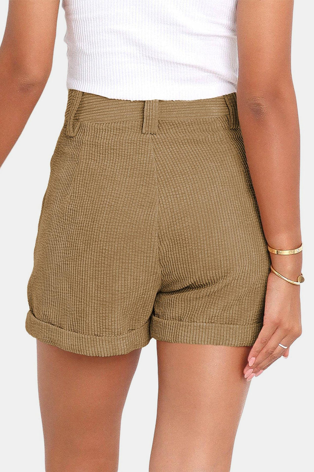 Full Size High Waist Shorts with Pockets Trendsi
