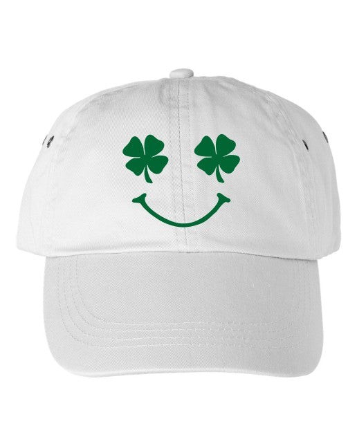 Smiley Shamrock Embroidered Dad Hat Ocean and 7th