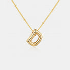 Gold-Plated Letter Pendant Necklace Trendsi