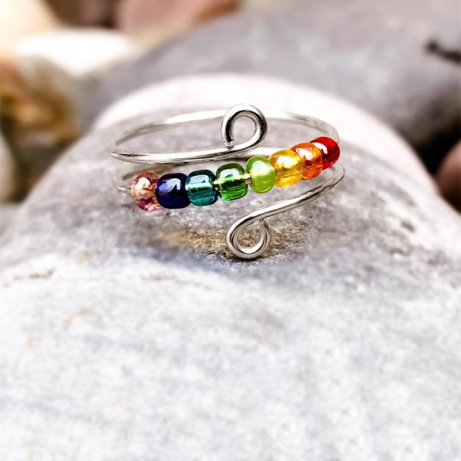 925 Sterling Silver Bead Wrap Ring Trendsi