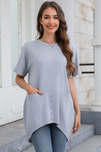 Round Neck Short Sleeve T-Shirt Trendsi