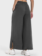 Slit Wide Leg Active Pants Trendsi