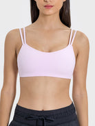 Scoop Neck Double Strap Active Cami Trendsi