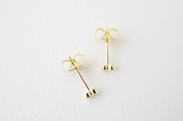 Double Tiny Crystal Bezel Stud Earrings HONEYCAT Jewelry