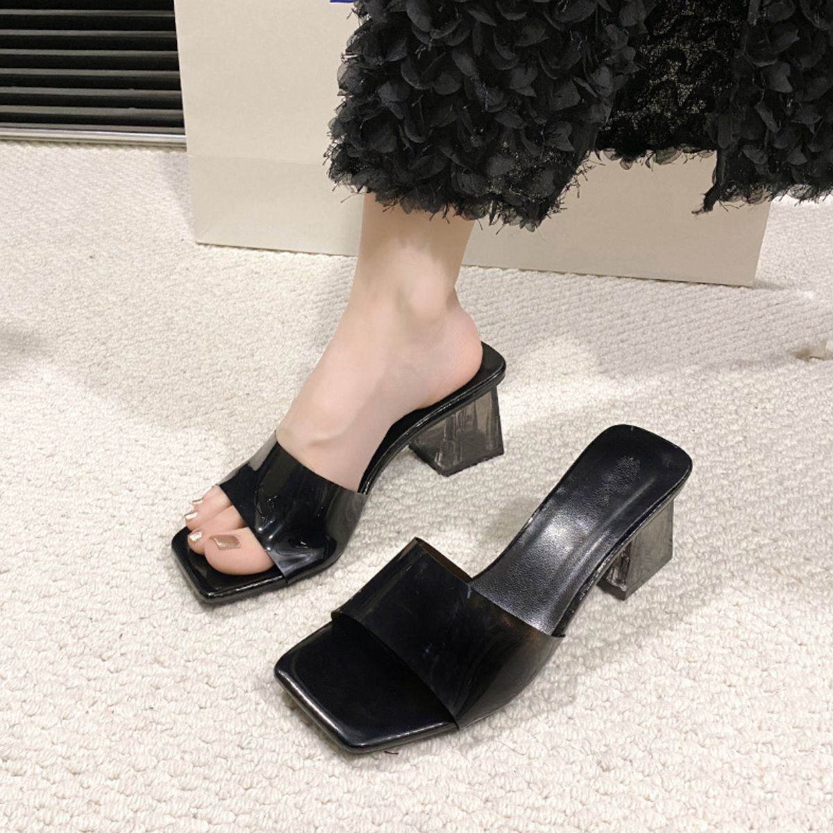 Open Toe Block Heel Sandals Trendsi