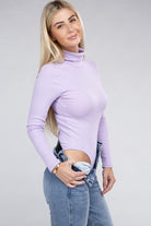 Long-Sleeve Turtleneck Bodysuit Ambiance Apparel