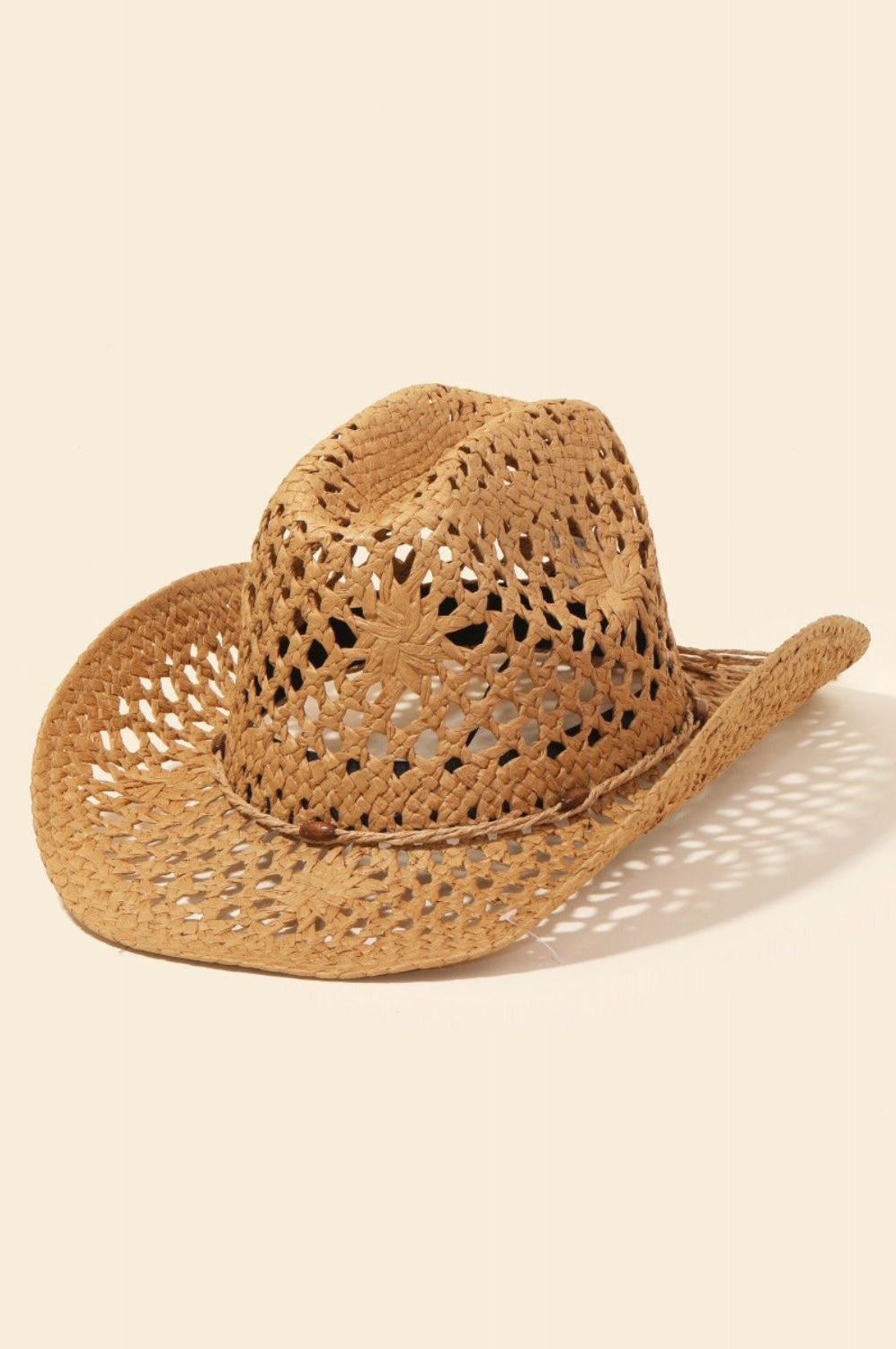 Fame Straw Weave Rope Ribbon Cowboy Hat Trendsi