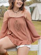 Frill Square Neck Long Sleeve Blouse Casual Chic Boutique