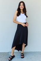 High Waisted Flare Maxi Skirt in Black Casual Chic Boutique