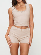 Scoop Neck Wide Strap Top and Shorts Set Trendsi