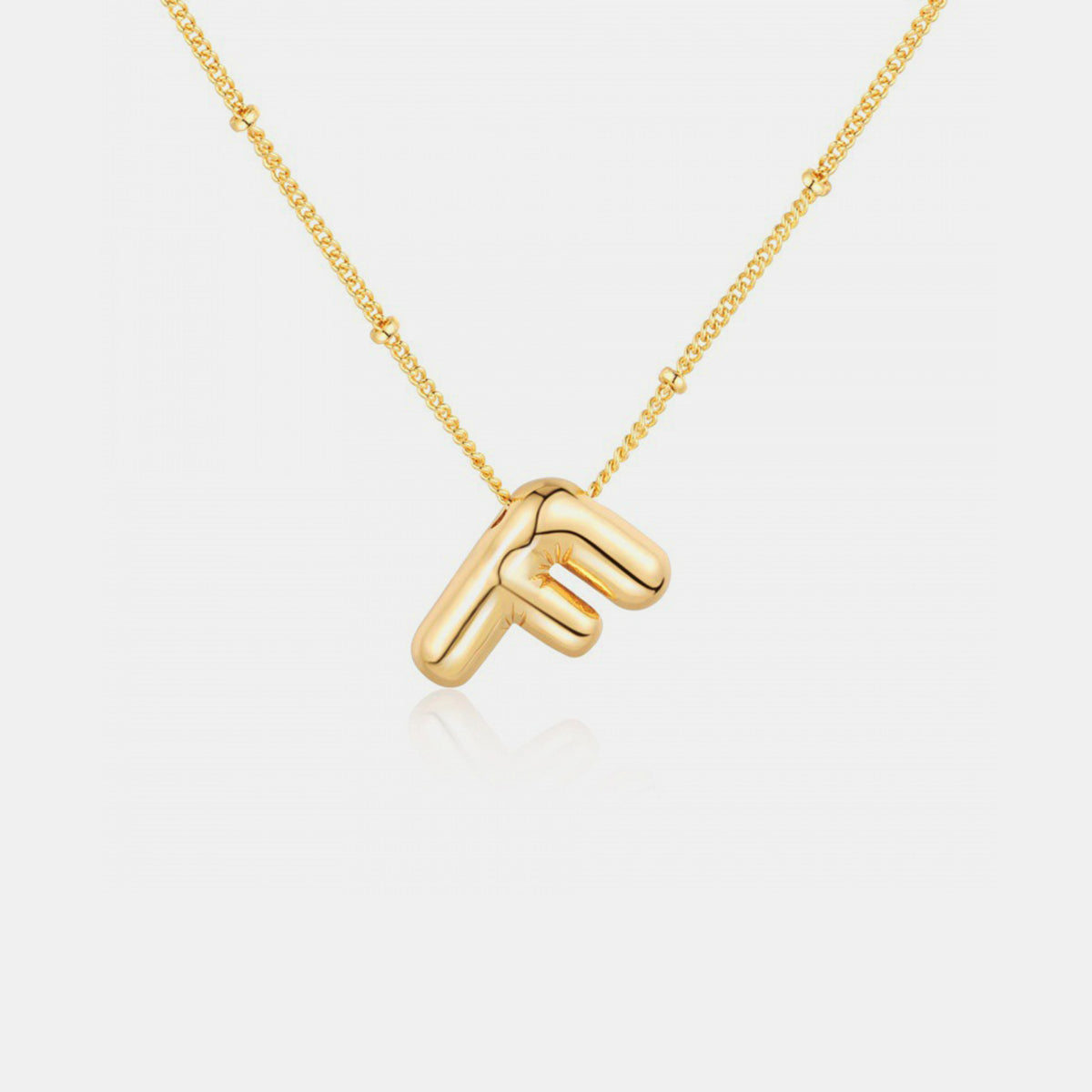 Gold-Plated Letter Pendant Necklace Trendsi