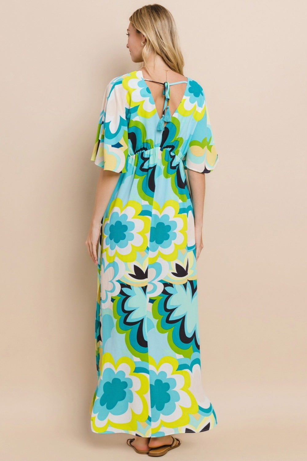 ODDI Floral Printed Slit Maxi Dress Trendsi