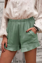 Elastic Waist Shorts with Pockets Trendsi