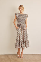 In February Floral Smocked Ruffled Midi Dress Trendsi