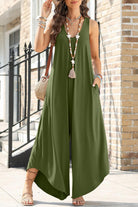 Pocketed Scoop Neck Wide Leg Jumpsuit Trendsi