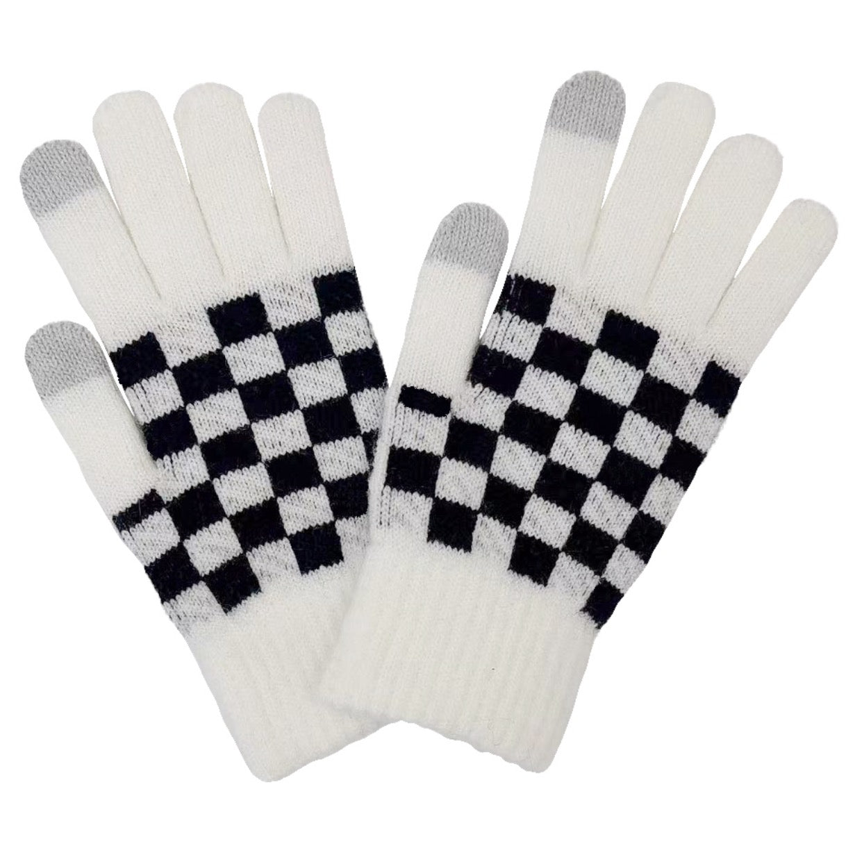 Checkered Cozy Gloves