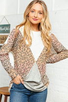 Ombre Leopard Cross Color Block Top Haptics