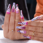 Press-on Nails Pink Tuxedo Lashy B Lash Bar