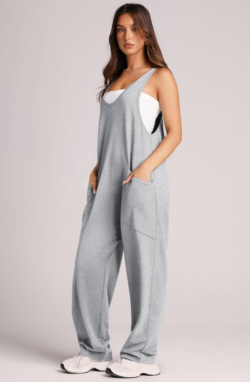 Wide Strap Jumpsuit with Pockets Trendsi