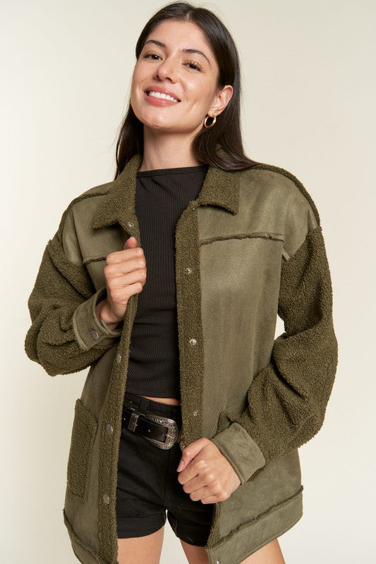 FAUX FUR AND SUEDE JACKET JJO5028 Jade By Jane