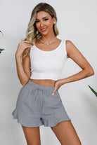 Full Size Drawstring Ruffle Hem Shorts Trendsi