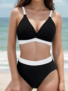 Contrast Spaghetti Strap Two-Piece Swim Set Casual Chic Boutique