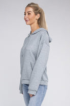 Textured Pocket Drawstring Hoodie Nuvi Apparel