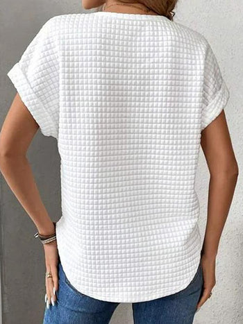 Round Neck Short Sleeve T-Shirt Trendsi