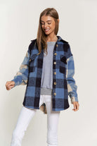 Plaid Chest Pocket Detail Shacket Davi & Dani