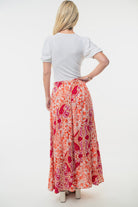 White Birch Full Size High Waisted Floral Woven Skirt Trendsi