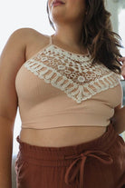 Plus Size Crochet Lace High Neck Bralette Leto Accessories