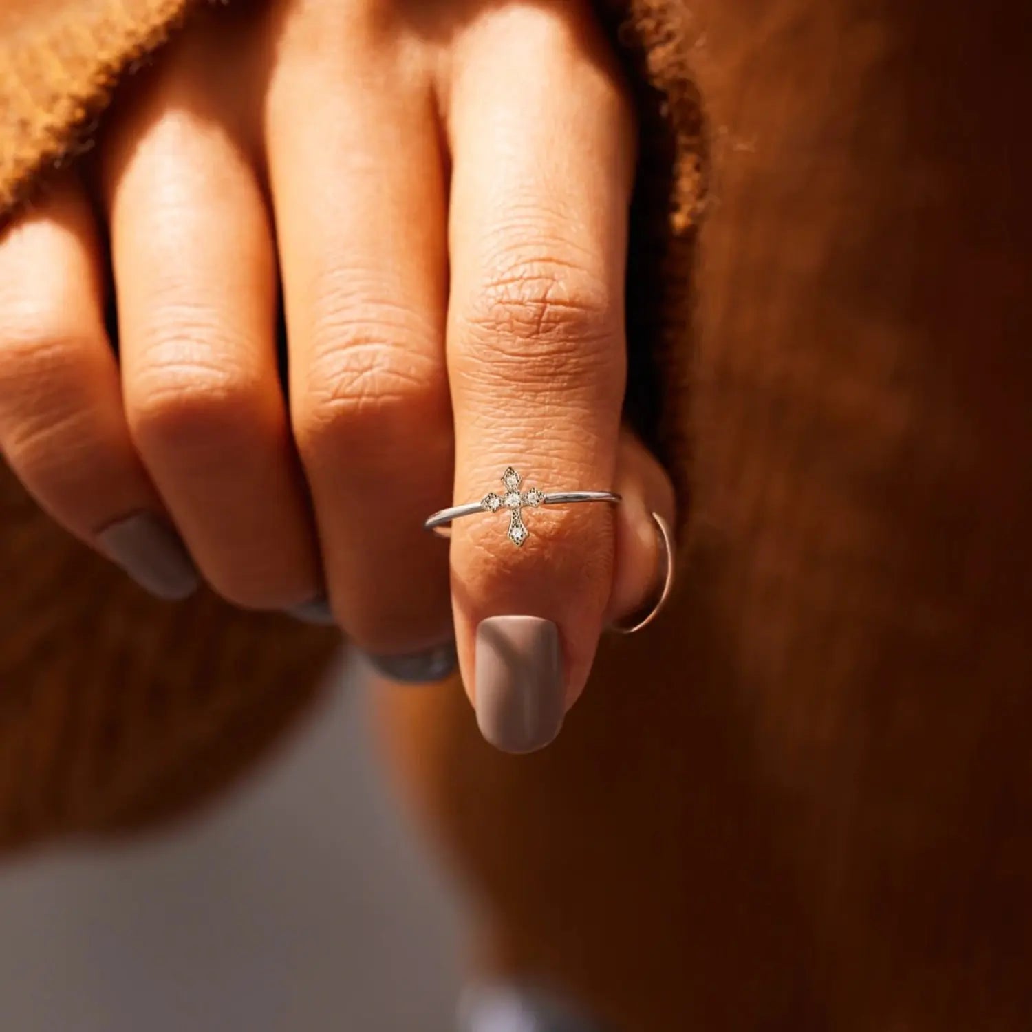 925 Sterling Silver Cross Ring Trendsi