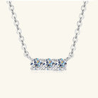 925 Sterling Silver Inlaid Moissanite Bar Necklace Trendsi